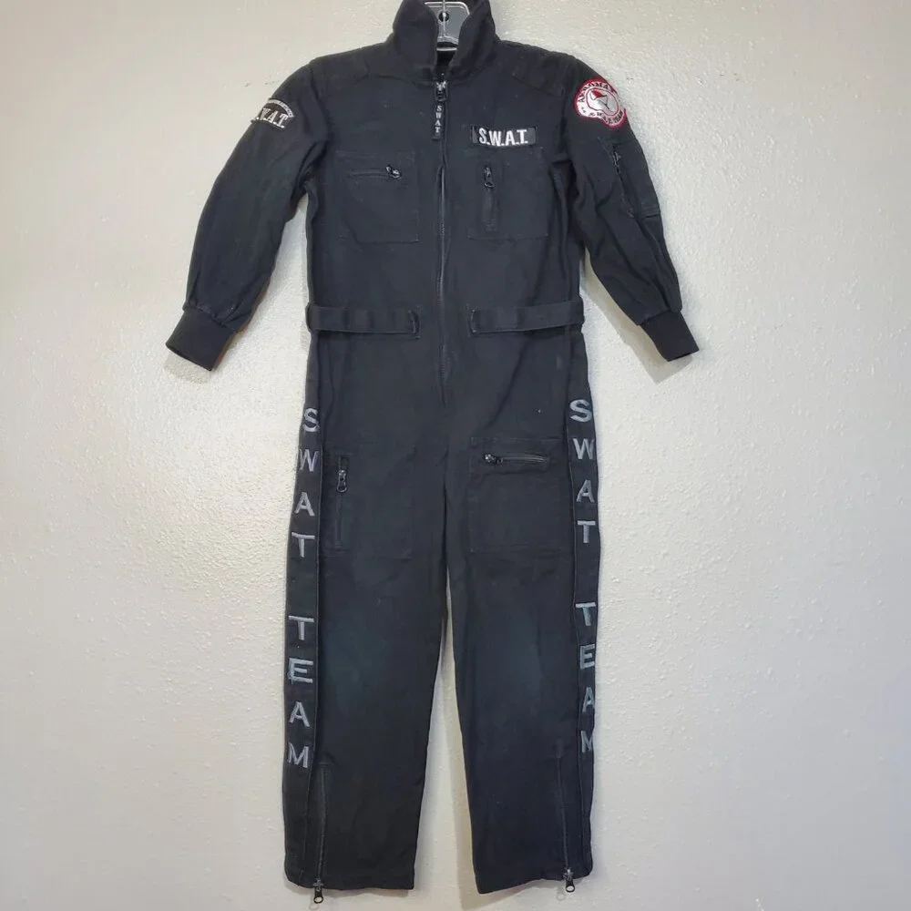 SWAT Officer Costume Jumpsuit Dress Up Halloween Kid's Size 6-8